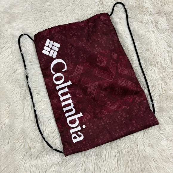 Columbia Unisex Burgundy Abstract print Drawstring Backpack - Picture 1 of 11
